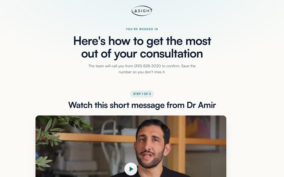 Confirmation page preview